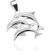 Šperky eshop - Strieborný prívesok 925 - tri skákajúce delfíny X26.4 Šperky eshop - Strieborný prívesok 925 - tri skákajúce delfíny X26.4