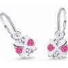 Cutie Jewellery Detské náušnice z bieleho zlata C2153-10-X-2 fuchsiová Cutie Jewellery Detské náušnice z bieleho zlata C2153-10-X-2 fuchsiová