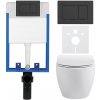 CERANO - Kompletný podomietkový WC set Dure - biela lesklá - WC tlačidlo Classic, čierne matné - na zamurovanie - 51x35 cm CER-665863 CERANO - Kompletný podomietkový WC set Dure - biela lesklá - WC tlačidlo Classic, čierne matné - na zamurovanie - 51x35 cm CER-665863