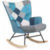 Hojdacie kreslo FABIAN II — látka, modrý patchwork Hojdacie kreslo FABIAN II — látka, modrý patchwork