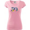 Kvetinové číslo kreslené - 50 - Dámske tričko Pure - S ( Ružová ) Kvetinové číslo kreslené - 50 - Dámske tričko Pure - S ( Ružová )