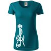 Husľový kľúč gitara - Dámske tričko z organickej bavlny Origin (GOTS) - XL ( Petrolejová ) Husľový kľúč gitara - Dámske tričko z organickej bavlny Origin (GOTS) - XL ( Petrolejová )