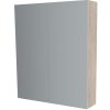 Mereo, Mereo Kúpeľňová zrkadlová skrinka 80 cm, galerka, 2 x dvierka, Multidecor, Light Rock Hickory, MER-CN798G82LRH1 Mereo, Mereo Kúpeľňová zrkadlová skrinka 80 cm, galerka, 2 x dvierka, Multidecor, Light Rock Hickory, MER-CN798G82LRH1