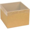 Darčeková krabička s priehľadným vekom 200x200x150/35 mm, hnedá - kraft Darčeková krabička s priehľadným vekom 200x200x150/35 mm, hnedá - kraft
