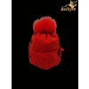 Čiapka ušianka červená 100% kašmír s kožušinovým vzorom Červená Čiapka ušianka červená 100% kašmír s kožušinovým vzorom Červená