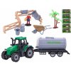 Traktor s vlečkou 19 cm voľný chod s doplnkami - mix variantov či farieb Traktor s vlečkou 19 cm voľný chod s doplnkami - mix variantov či farieb