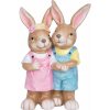 Dekorácia MagicHome, Zajac a zajačica, keramika, 34x19x51 cm Dekorácia MagicHome, Zajac a zajačica, keramika, 34x19x51 cm