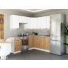 Rohová kuchynská linka LAMIA 190x170cm Biela + dub artisan Rohová kuchynská linka LAMIA 190x170cm Biela + dub artisan