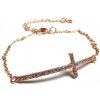 Náramok kríž s kamienkami na retiazke ružový 1ks (kríž: 15x53x3mm, dlhý: 10-11.2mm) Náramok kríž s kamienkami na retiazke ružový 1ks (kríž: 15x53x3mm, dlhý: 10-11.2mm)