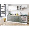 Kuchynská linka BERIZA CHOCO 240cm - Biela + olive Kuchynská linka BERIZA CHOCO 240cm - Biela + olive