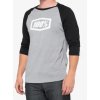 100% Icon 3/4 Sleeve Tech Tee grey black 100% Icon 3/4 Sleeve Tech Tee grey black