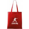 Fencing (šerm) - postava - Taška bavlnená - 42 x 38 cm ( Červená ) Fencing (šerm) - postava - Taška bavlnená - 42 x 38 cm ( Červená )