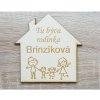 LYMFY | Menovka na dvere domček 120mm | prírodné drevo LYMFY | Menovka na dvere domček 120mm | prírodné drevo