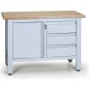 Pracovný stôl do dielne G6, 3 zásuvky, 1 skrinka, 1200 x 600 x 860 - 900 mm, sivá Pracovný stôl do dielne G6, 3 zásuvky, 1 skrinka, 1200 x 600 x 860 - 900 mm, sivá