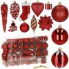 SPRINGOS Maxi 72-dielna sada vianočných ozdôb červená