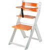 WOOD PARTNER Rastúca drevená ergonomická stolička LUCA biela/ oranžová WOOD PARTNER Rastúca drevená ergonomická stolička LUCA biela/ oranžová