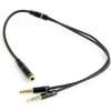 Gembird audio adaptér 3.5 mm 4-pin (F) na 2 x 3.5 mm stereo jack (M), kovové, kábel 0.2m CCA-418M Gembird audio adaptér 3.5 mm 4-pin (F) na 2 x 3.5 mm stereo jack (M), kovové, kábel 0.2m CCA-418M