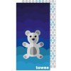 Towee Rýchloschnúca osuška Teddy Bear modrá, 70 x 140 cm