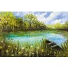 DIMEX | Vliesové fototapety na stenu Maľba - Loďka na jazere MS-5-2041 | 375 x 250 cm | zelená, modrá, biela, šedá + Vliesová fototapeta na stenu DIMEX Maľba - Loďka na jazere MS52041 v rozmere 375 x DIMEX | Vliesové fototapety na stenu Maľba - Loďka na jazere MS-5-2041 | 375 x 250 cm | zelená, modrá, biela, šedá + Vliesová fototapeta na stenu DIMEX Maľba - Loďka na jazere MS52041 v rozmere 375 x