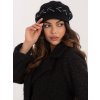 Čierny dámsky teplý baret s kamienkami AT-CZ-BF-38722-7.55-black ONE SIZE Čierny dámsky teplý baret s kamienkami AT-CZ-BF-38722-7.55-black ONE SIZE