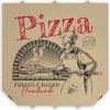 Pizza krabica KUCHÁR 40 x 40 x 4 cm hnedá, 100 ks Pizza krabica KUCHÁR 40 x 40 x 4 cm hnedá, 100 ks