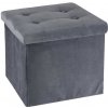 HOMESTYLING Taburet s úložným priestorom velvet 38 x 38 cm sivá HOMESTYLING Taburet s úložným priestorom velvet 38 x 38 cm sivá