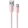 Swissten dátový kábel Textile II USB/USB-C 1,5 m ružový 71521311 Swissten dátový kábel Textile II USB/USB-C 1,5 m ružový 71521311