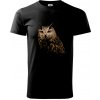 Sova fotka - Klasické pánske tričko vyššej gramáže - 3XL ( Čierna ) Sova fotka - Klasické pánske tričko vyššej gramáže - 3XL ( Čierna )