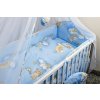 3 dielna sada do postieľky modrá ( mantinel 360cm, obliečky 120x90) - Macko na rebríku 3 dielna sada do postieľky modrá ( mantinel 360cm, obliečky 120x90) - Macko na rebríku