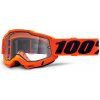 ACCURI 2 100% - USA , Enduro Moto brýle Orange - čiré Dual plexi ACCURI 2 100% - USA , Enduro Moto brýle Orange - čiré Dual plexi
