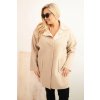 Kesi dámsky kabát z umelého baránka s vreckami Béžová