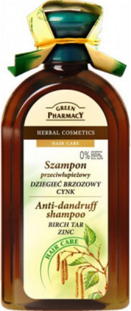 Green Pharmacy Hair Care Birch Tar & Zinc šampón proti lupinám 0% Parabens Artificial Colouring SLS SLES 350 ml