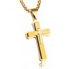 MSPERK Prívesok kríž s retiazkou Lux - zlatý vzhľad z chirurgickej ocele MSPERK Prívesok kríž s retiazkou Lux - zlatý vzhľad z chirurgickej ocele