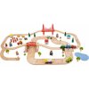 Bigjigs Rail Dřevěná vláčkodráha s venkovskou cestou 80 dílů Bigjigs Rail Dřevěná vláčkodráha s venkovskou cestou 80 dílů