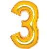 Amscan Fóliový balón - číslo 3, zlatý 66 cm Amscan Fóliový balón - číslo 3, zlatý 66 cm