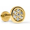 Danfil Labreta Piercingové náušnice DF 6002 žlté zlato s diamantmi