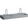 LAUFEN Val dvojumývadlo do nábytku so zníženou odkladacou plochou s reliéfom, 2x tri otvory, bez prepadu, 1200 x 420 mm, matná grafitová, H8142827581581 LAUFEN Val dvojumývadlo do nábytku so zníženou odkladacou plochou s reliéfom, 2x tri otvory, bez prepadu, 1200 x 420 mm, matná grafitová, H8142827581581