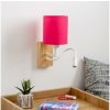 Brilagi | Brilagi - LED Nástenná lampa NUBILA WOOD 1xE27/25W/230V + LED/3W dub/ružová | BG1565J Brilagi | Brilagi - LED Nástenná lampa NUBILA WOOD 1xE27/25W/230V + LED/3W dub/ružová | BG1565J