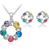 Austrian Crystal set Flower strieborný Austrian Crystal set Flower strieborný