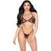 Leg Avenue Fishnet Bra Top and G-String Panty 86147 Black Leg Avenue Fishnet Bra Top and G-String Panty 86147 Black