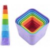 Teddies Kubus pyramida skládanka hranatá barevná 7ks Teddies Kubus pyramida skládanka hranatá barevná 7ks