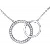 SILVEGO Strieborný náhrdelník Together forever spojené dva kruhy JJJMVP0419