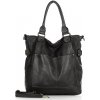 MARCO MAZZINI Kožená shopper taška vintage bag vera pelle | čierna v7c MARCO MAZZINI Kožená shopper taška vintage bag vera pelle | čierna v7c