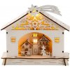 Led drevený domček so Santom 17cm Led drevený domček so Santom 17cm