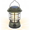 COB solárna kempingová lampa s akumulátorom 18650,plynulé nastavenie jasu, 3000K, zelená COB solárna kempingová lampa s akumulátorom 18650,plynulé nastavenie jasu, 3000K, zelená
