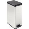 Odpadkový kôš, pedálový, 40 l, CURVER Slim Bin, čierno strieborná Odpadkový kôš, pedálový, 40 l, CURVER Slim Bin, čierno strieborná
