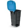 Prosperplast popolnica Wheeler 110 l antracit s modrým víkem