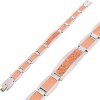 Šperky eshop - Náramok z ocele 316L, známka s čínskymi drakmi, strieborná a medená farba Z48.05 Šperky eshop - Náramok z ocele 316L, známka s čínskymi drakmi, strieborná a medená farba Z48.05