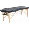 Masážny stôl, skladací a prenosný, drevený rám, Čierny Masážny stôl, skladací a prenosný, drevený rám, Čierny