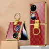 Púzdro GKK GLASS Ochranné s držiakom Huawei P50 Pocket RED RHOMBUS